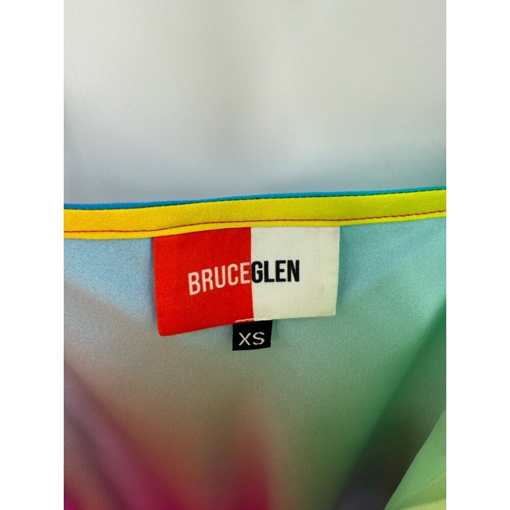 NEW Bruce Glen Rainbow Gradient Silk Slip Mini Dress Size XS Pride Adjustable - Picture 4 of 6